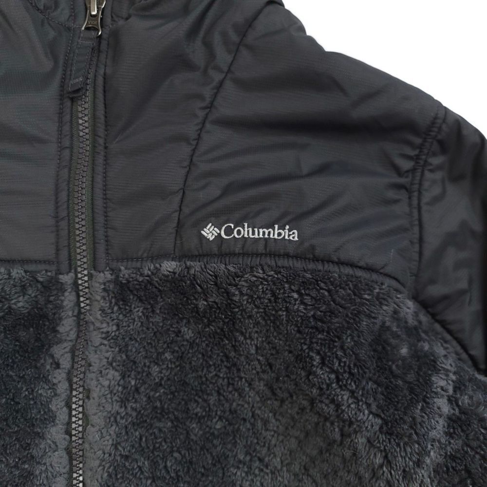 COLUMBIA Fireside Sherpa Hoodie Warm Tech Zip Jacket in Gray Medium Gorpcore - Picture 4 of 8